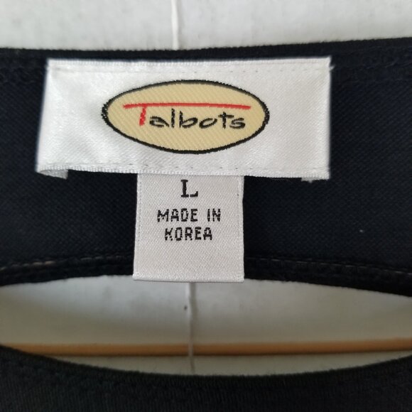 Talbots Black Maxi Dress Sleeveless Stretch Knit High Neck Size Large - Picture 4 of 9